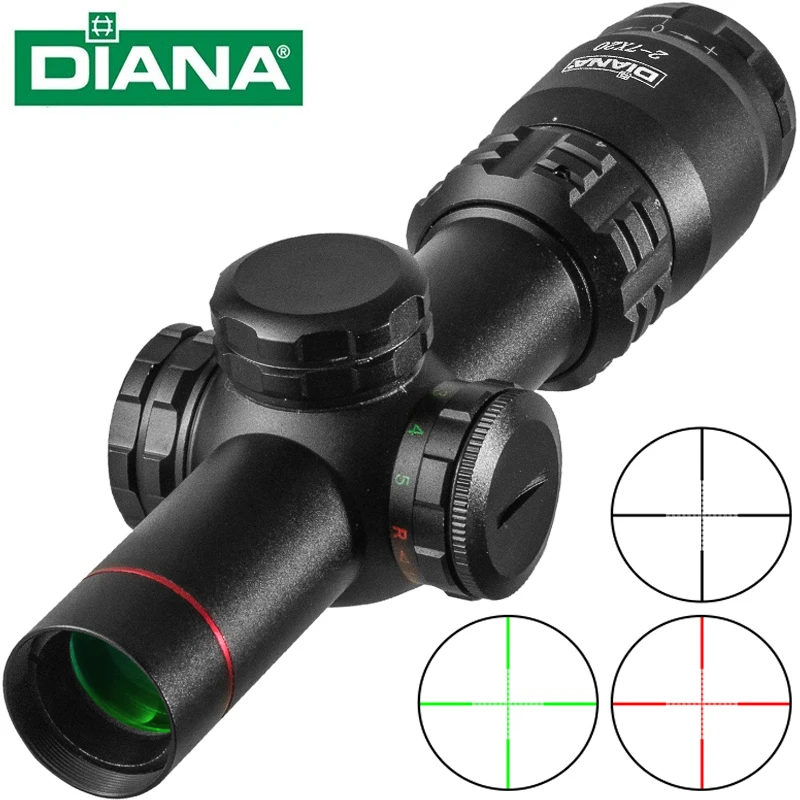 

DIANA HD 2-7x20 Scope Mil Dot Scope Hunting Riflescope Scope Illumination Reticle Sight Rifle Scope Sniper Hunting Scopes