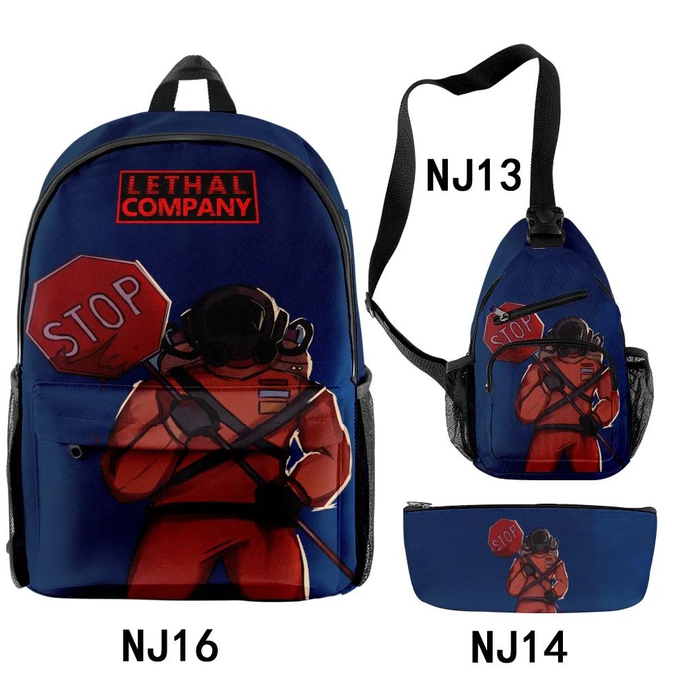 

Hip Hop Popular Novelty Cool Lethal Company 3D Print 3pcs/Set pupil School Bags Travel Laptop Backpack Chest Bag Pencil Case