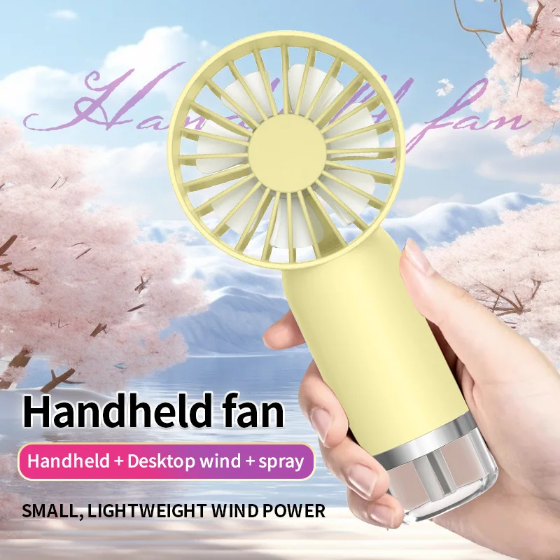 Handheld Spray Fan，Mini Air Conditioner USB Rechargeable Portable Humidifier Mist Cooler Cooling Spray Humidifier Fan for Office