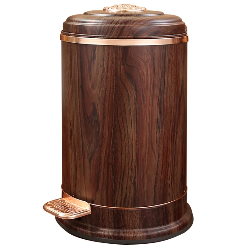 

Новое китайское мусорное ведро с имитацией красного дерева, домашнее ведро для гостиной, спальни, кухни, высококачественное ретро-педальное ведро с крышкой