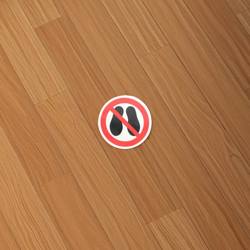 

4 шт. виниловые предупреждающие наклейки с изображением безопасности, не шагайте, снимайте и приклеить, наклейки на поверхность пола, виниловые наклейки безопасности