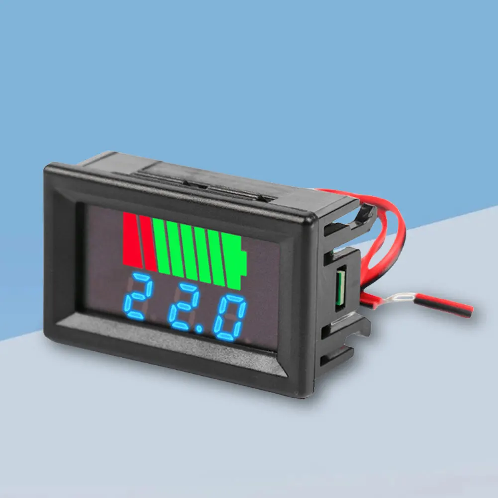 Car Battery Charge Level Indicator Battery Capacity Tester LED Display Battery Voltage Meter Capacity Indicator Auto Identify