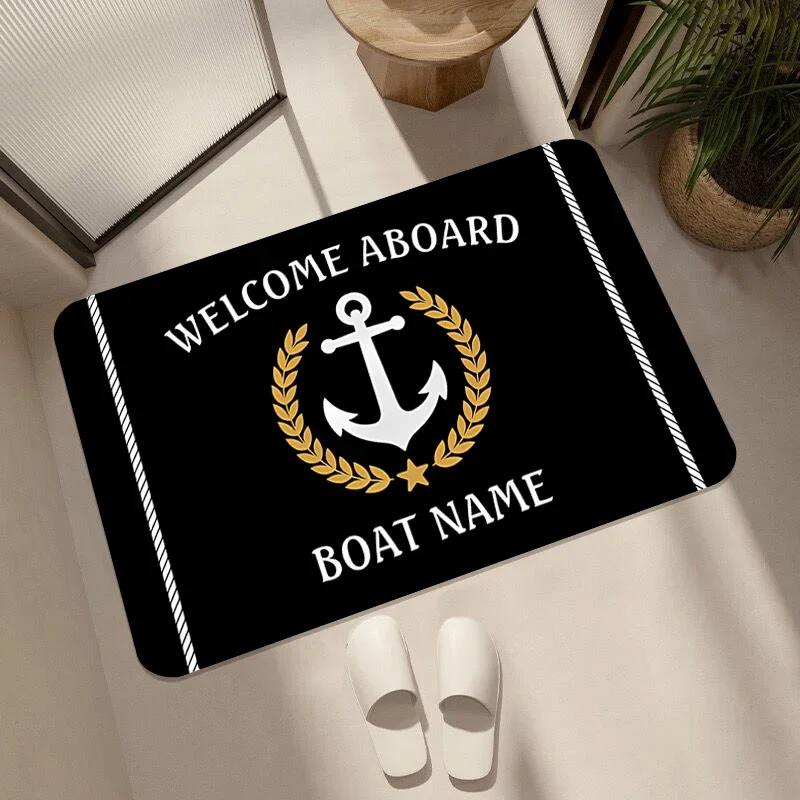 Boat Name Design Living Room Rugs for Bedroom Anchor Bathroom Rug Entrance Doormat Kitchen Mat Carpet Home Carpets Door the Mats