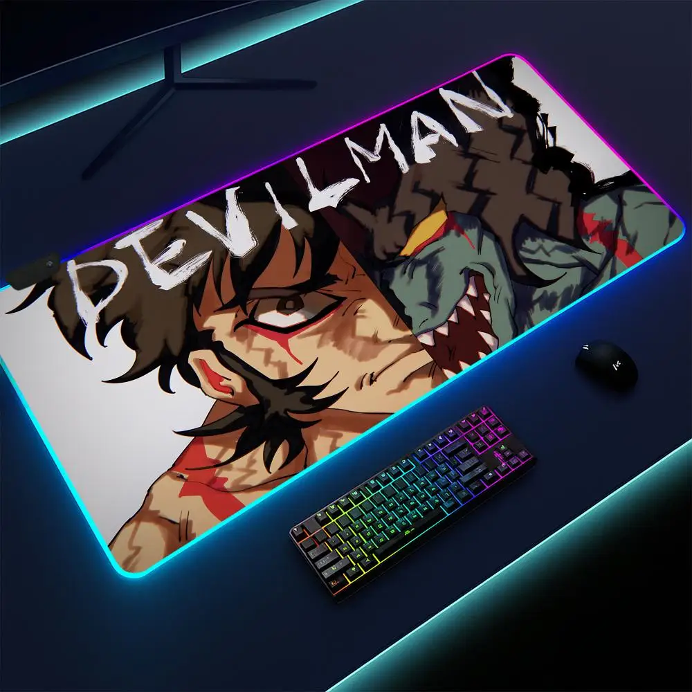 

Devil Man Mouse Pad Gaming mat, LED lighted, non-slip base, waterproof, large deskpad, soft surface
