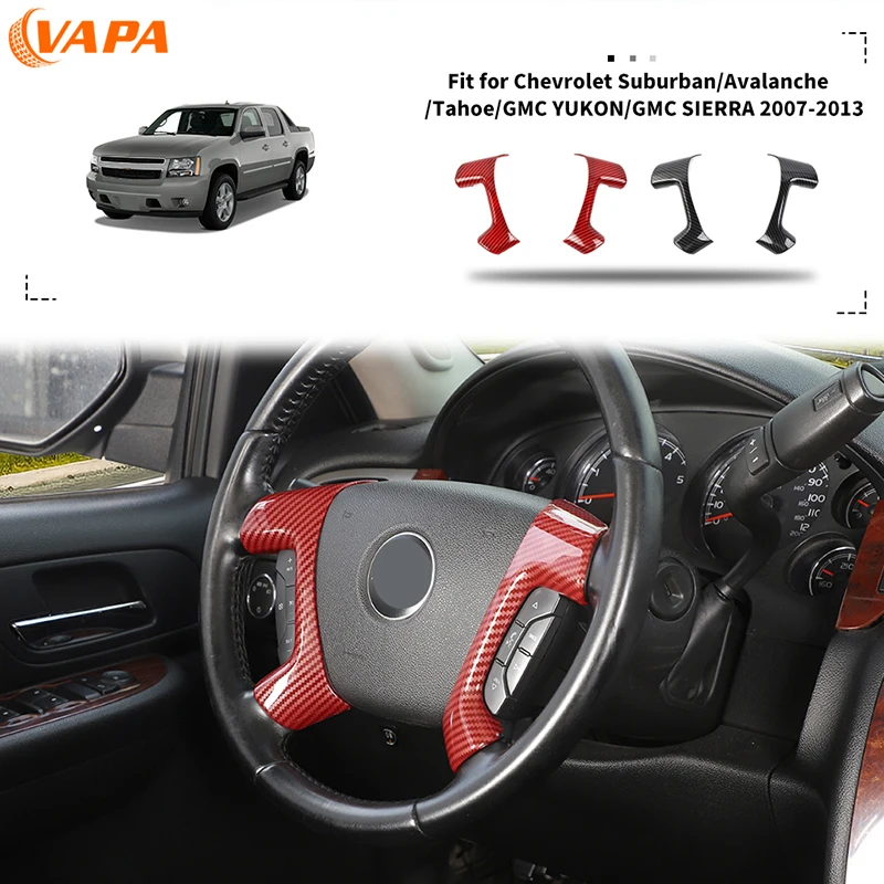 Car Steering Wheel Trim Cover Sticker for Chevrolet Suburban/Avalanche/Tahoe/GMC YUKON/GMC SIERRA 2007-2013 Interior Accessories