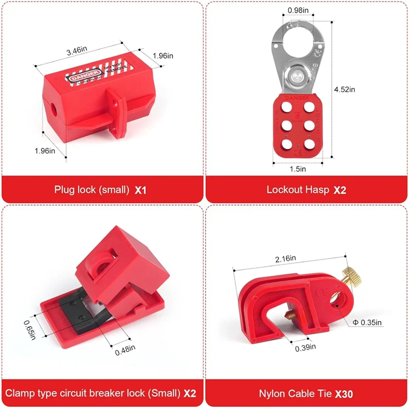 A19E-Lockout Tagout Kits الكهربائية، قفل Tagout Station Safety Hasp Latch، علامات القفل/قاطع الدائرة الكهربائية، للأغراض الصناعية