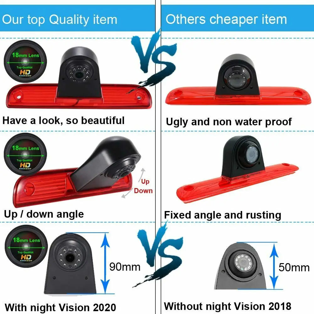 Car High Brake Light Reversing Camera Rear View Camera For Fiat Ducato X250 X290 Boxter Citroen