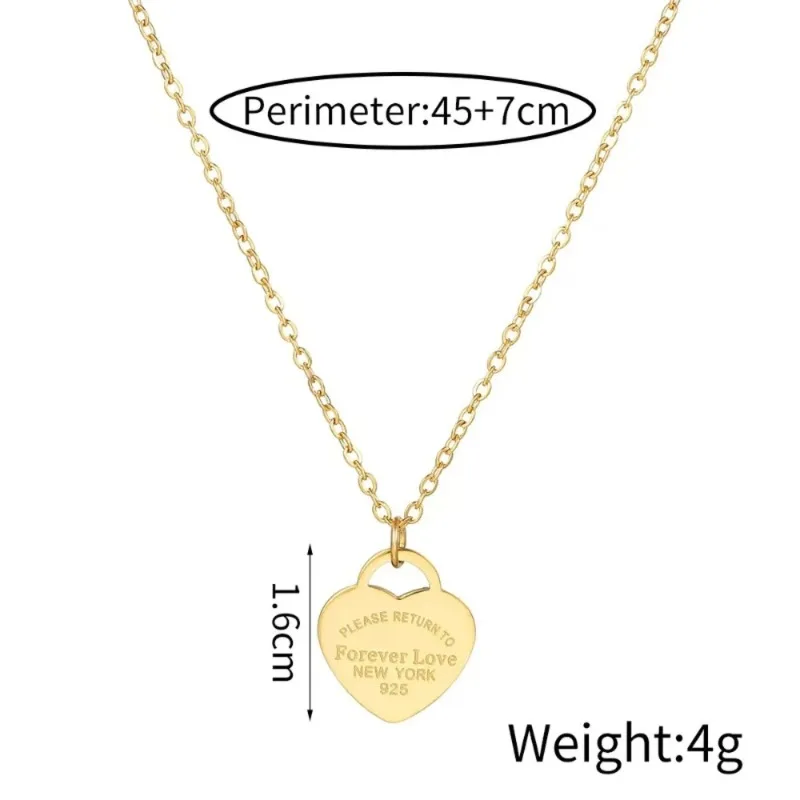 قلادة على شكل قلب للرجال والنساء من الفولاذ المقاوم للصدأ بقفل حب، حب للأبد في نيويورك
