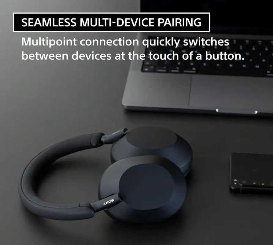 سماعات سوني WH-1000XM5 المتقدمة المانعة للضوضاء، محسن NC التلقائي، عمر البطارية لمدة 30 ساعة، التحكم الصوتي Alexa، أسود #5