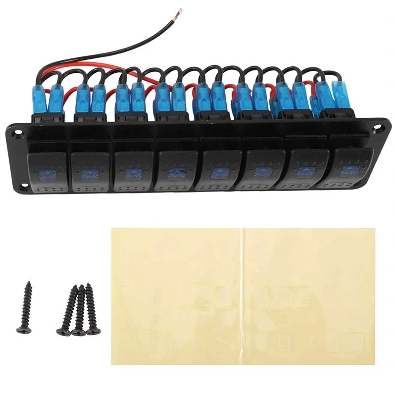 For car-8 Gang LED Marine Boat Rocker Switch Panel For Truck Boat