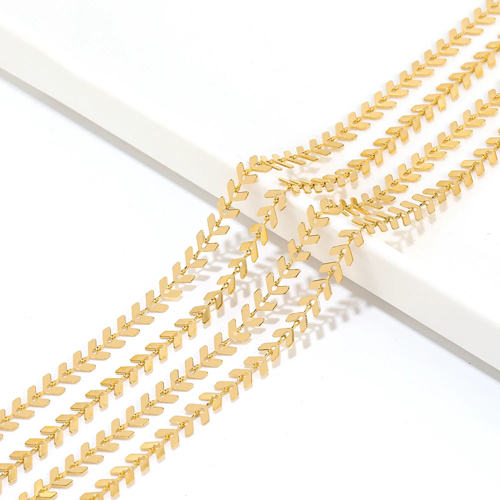 

1 Meter Stainless Steel Flat Chevron Link Chains for DIY Gifts Making Necklaces Bracelets Jewelry Findings Components Bulk