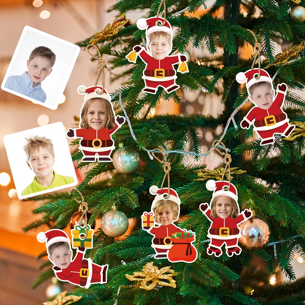 Maßgeschneiderte Weihnachten süße Weihnachtsmann Porträt Papier Geschenk Anhänger, Party Szene Dekoration Anhänger Geschenk Anhänger