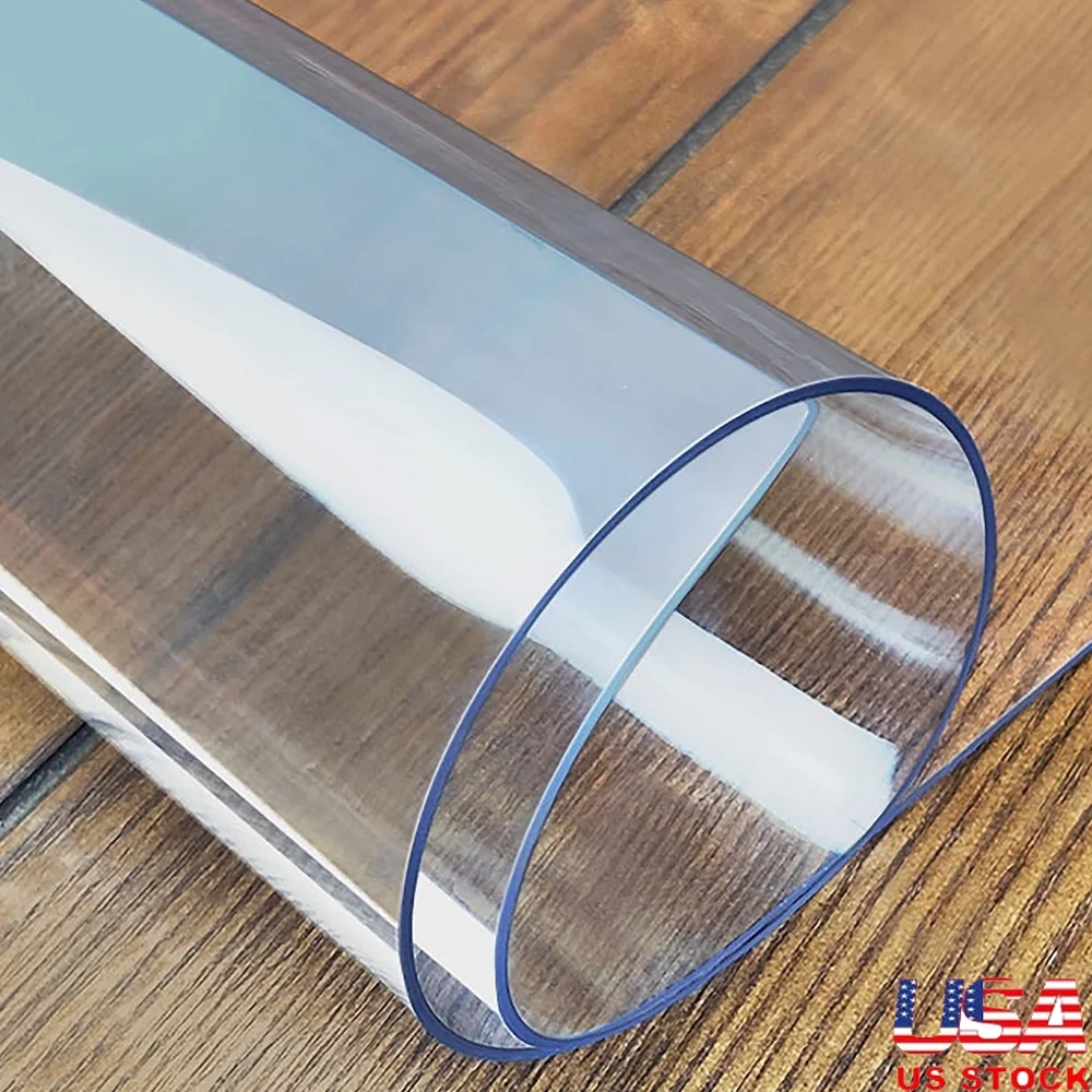 

Clear Table Cover Protector 96x46 Inch 2mm Thick PVC Waterproof Scratchproof Desk Mat Dining Room Kitchen Office Use