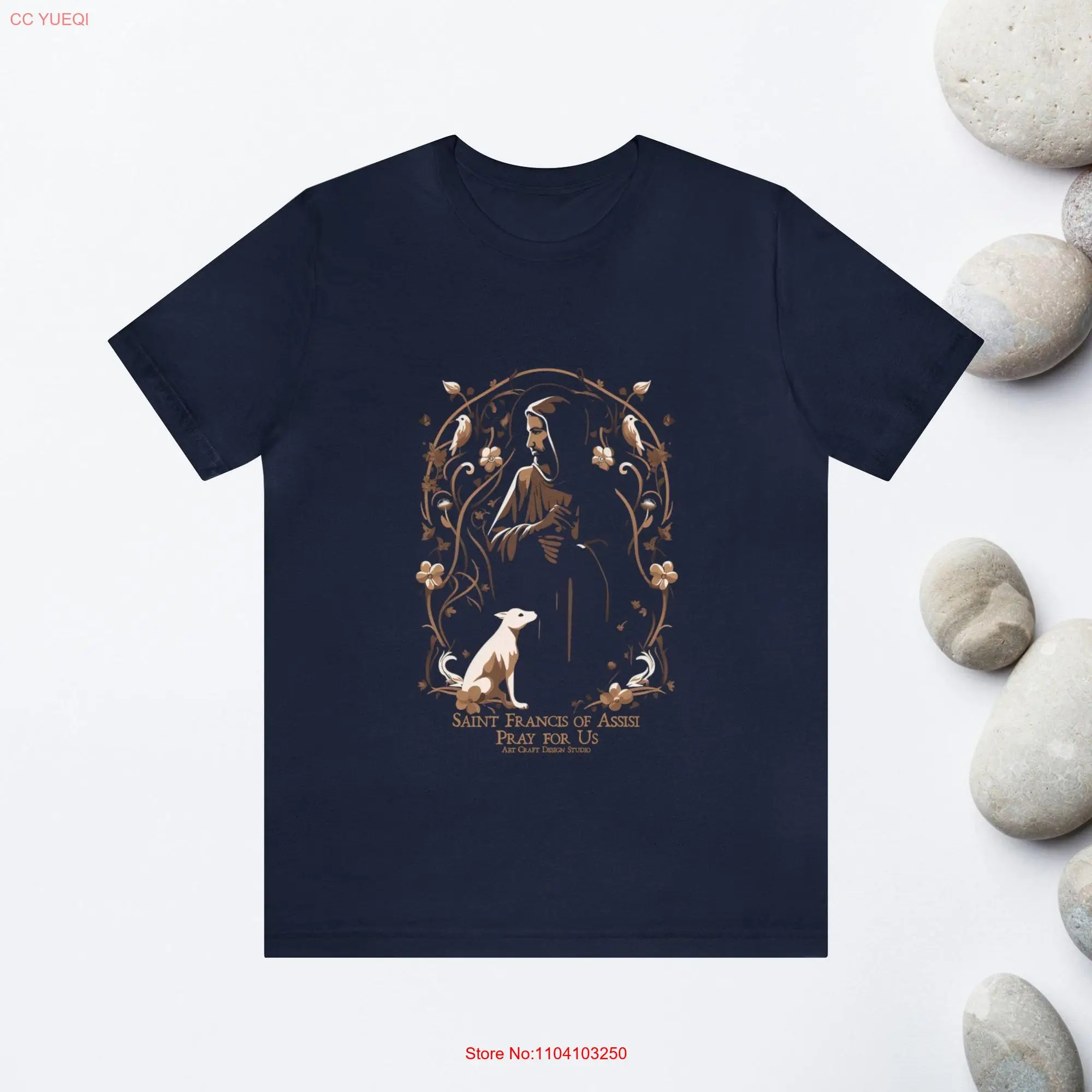 Saint Francis of Assisi graphic image T Shirt patron catholic christian unisex short sleeve Bella Canvas 3001