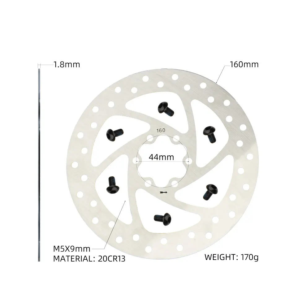 Novo 6 polegada 160 disco de freio hidráulico scooter elétrico rotor aço zoom acessórios para mtb bicicleta montanha estrada ciclismo almofadas