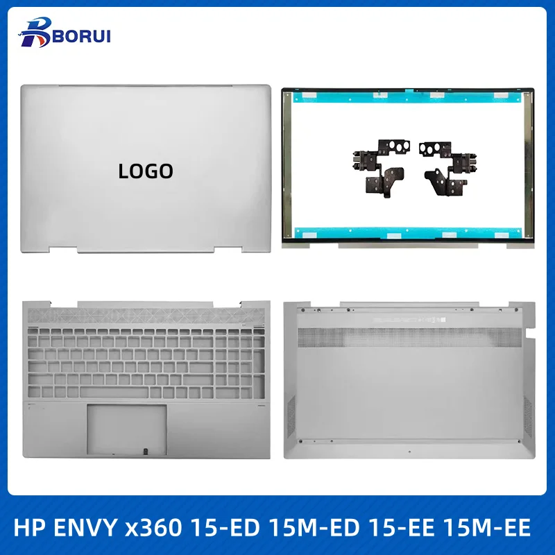 

New For HP ENVY X360 15-ED 15M-ED 15-EE 15M-EE TPN-C149 Laptop LCD Back Cover Front Bezel Hinges Palm Rest Bottom Case Silver