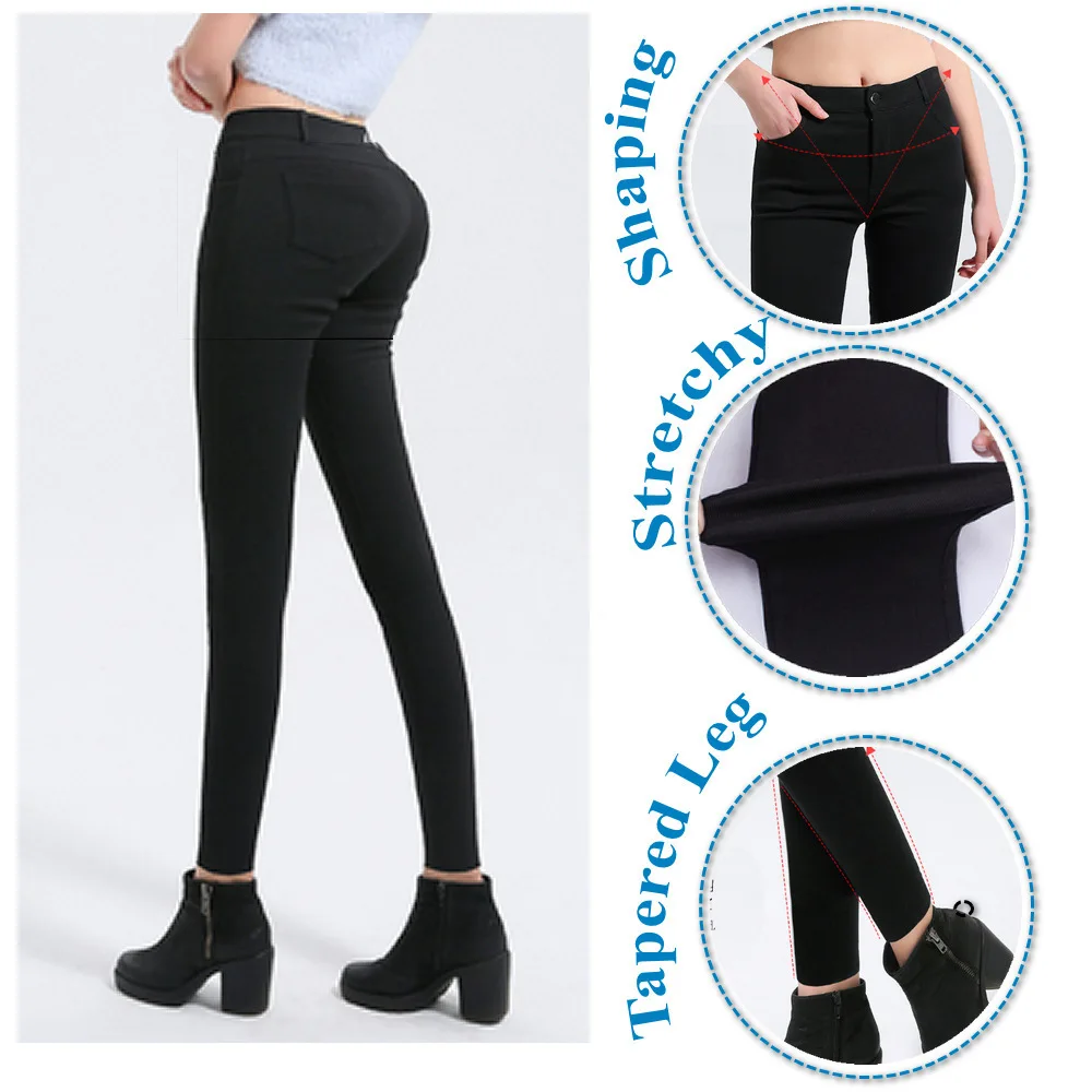 Women Ripped Jeans Pants Dress Pant Stretchy Businese and Casual Work Straight Leg