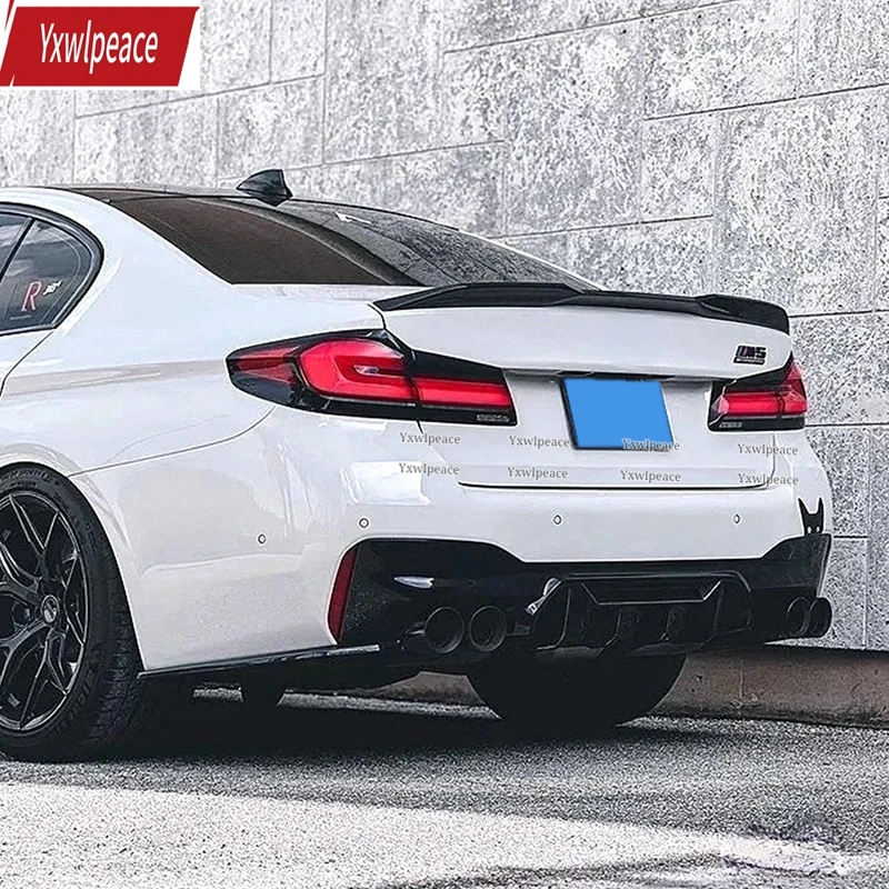 

For BMW 5 Series G30 F90 M5 2018 2019 2020 2021 2022 Spoiler ABS Material Pro Style Unpainted Color Rear Trunk Lip Wing Spoiler