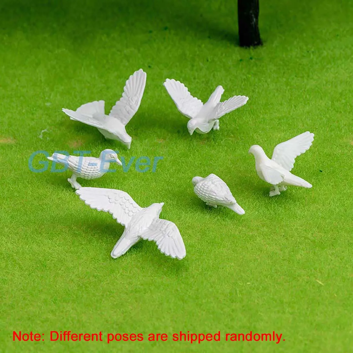 5Pcs Miniature White Pigeons Animal Bird Model Doll House Fairy Home Decor for Garden Zoo Scene Making Material