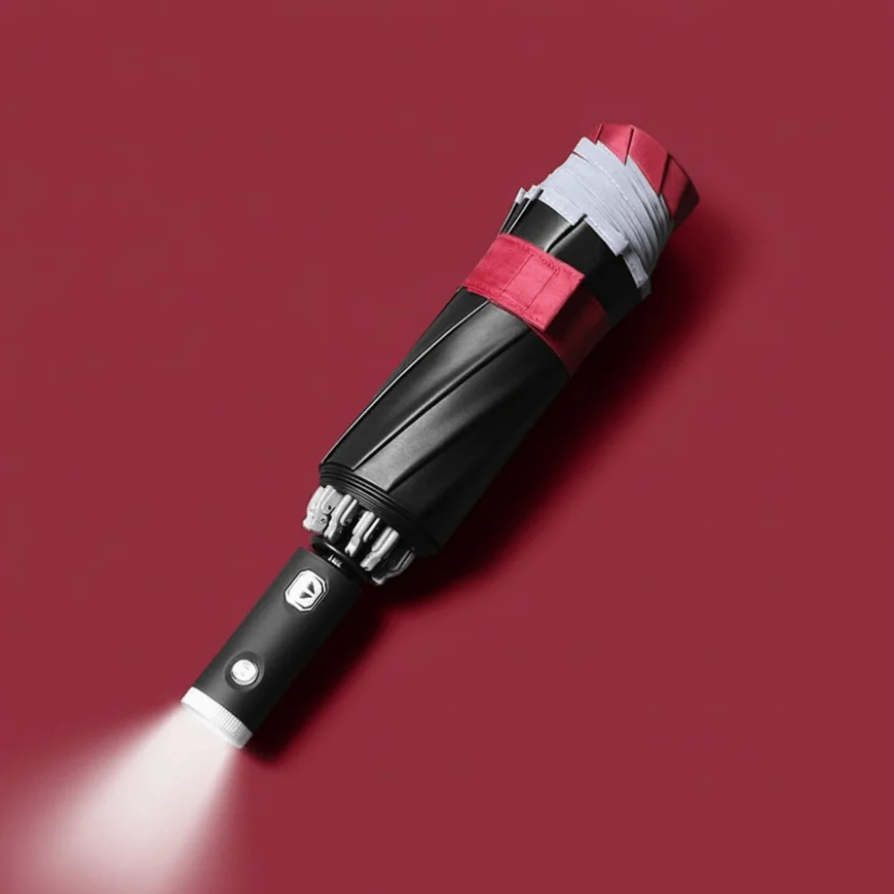 

With LED Flashlight Fully Automatic Umbrella Rainproof UV Sunshade Sun Protection Umbrella Wind Resistance
