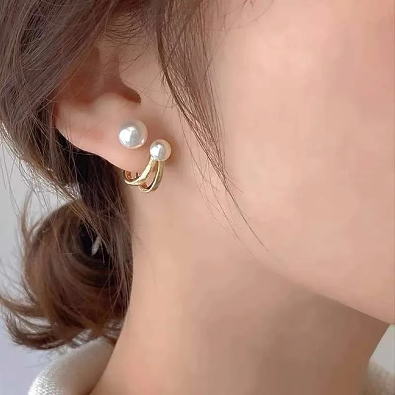 Gorgeous AAAA 6-9mm South Sea Round Golden Pearl Dangle Earring 925 Silver