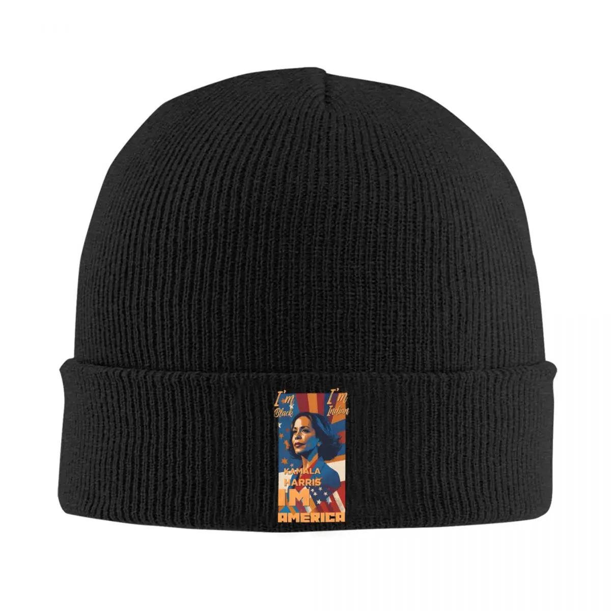 

K-Kamala Harris Skullies Beanies Caps I’M America Thin Hat Autumn Spring Bonnet Hats Men Women's Hip Hop Ski Cap