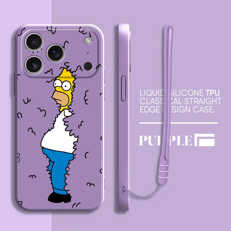 Phone Case for Apple iPhone 11 12 13 Pro Max 16e 17 Air XR XS 7 8 16 14 15 Plus Soft Cover The Simpsons Cute view 4