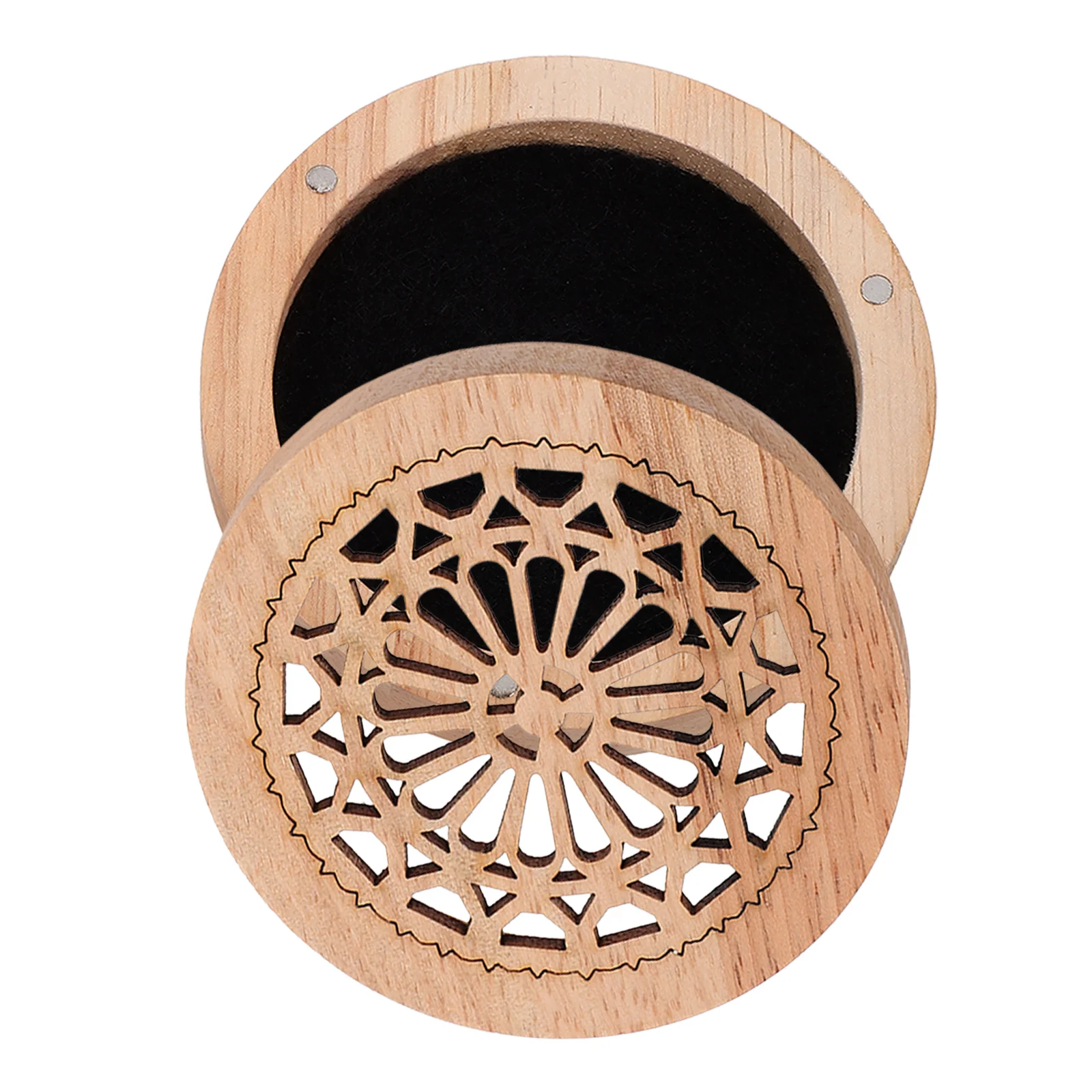 

Solid Wood Incense Burner Round Carved Holder Home Decor Living Room Bedroom Study Office Yoga Wooden Censer Tabletop Ornament