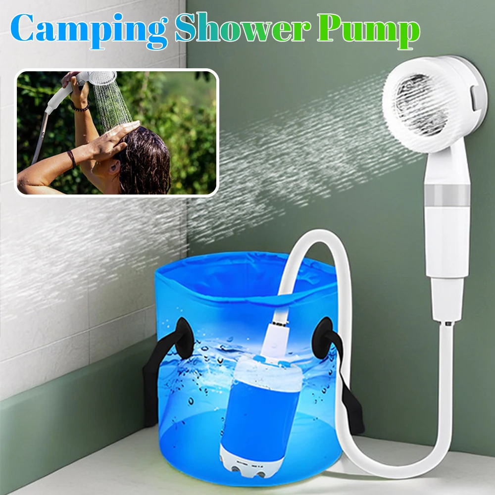 

Портативный уличный душевой насос, перезаряжаемый душевой насос для кемпинга с цифровым дисплеем, электрический душевой насос 4000 мА для кемпинга, пляжа