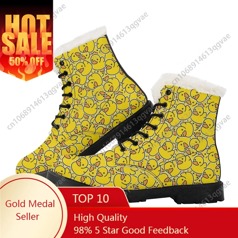 

Yellow Duck Plush Boots Mens Womens Teenager Shoes Casual Boot Outdoor Light High Quality Couple Print on Demand Custom Shoe