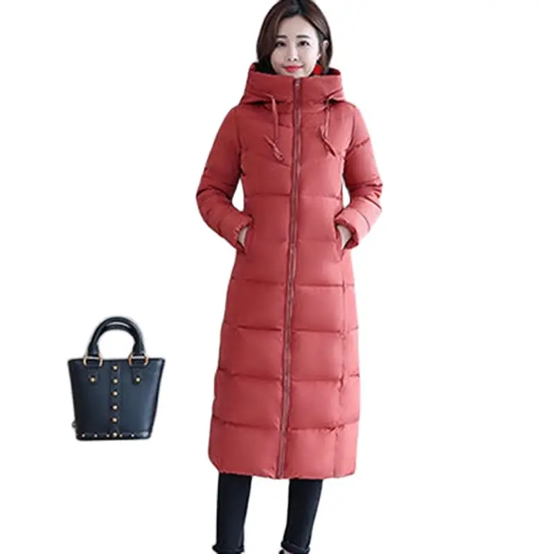 

2023 New Winter Padded Women Down Cotton Thickened Hooded Cotton Coat Warm Over The Knee Long Padded Women6XL
