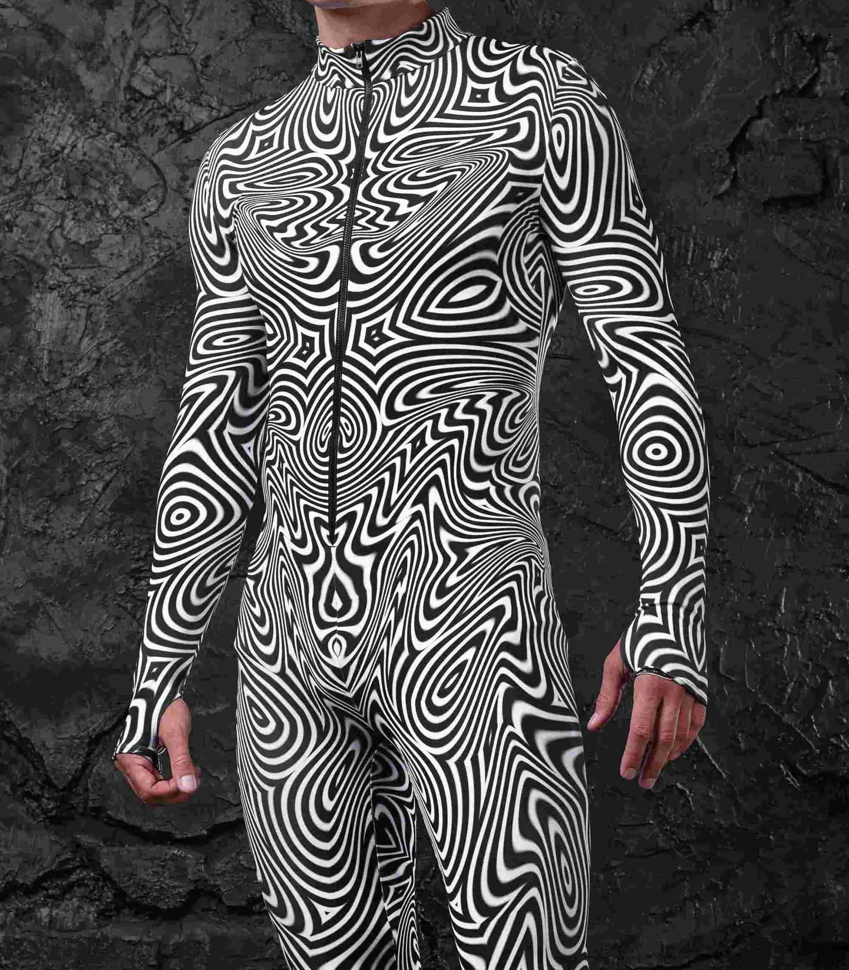 Bunte Mechanische Muskel-Tights Herren Jumpsuit Punk Cosplay Kostüm Bodysuit Party Festival Zentai Radsportbekleidung – Detail 12