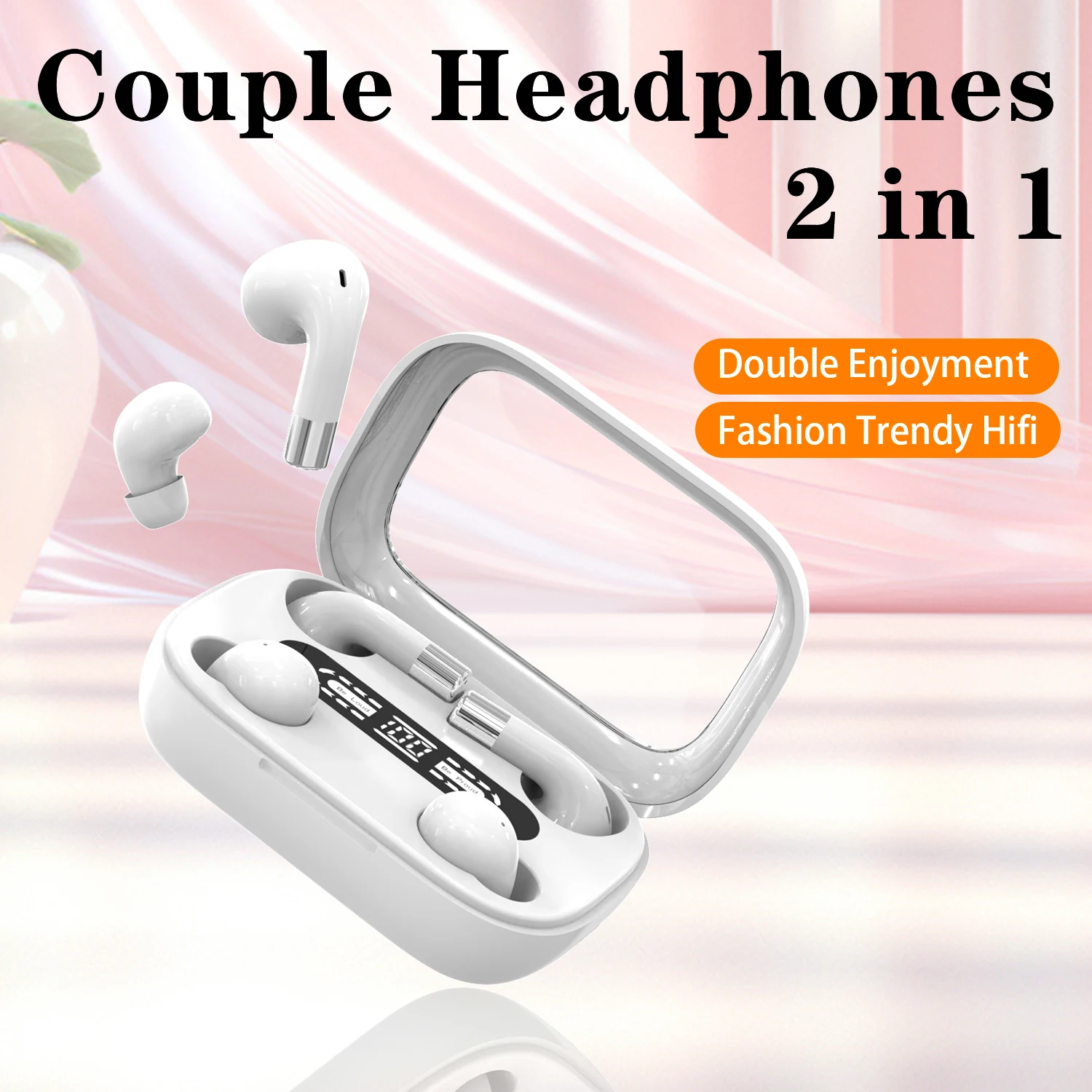 

SK Couple 2in1 Headphones Sports Wireless Earphones Bluetooth 5.4 Headset Sleep Noise Cancelling Loop HIFI Music HD Bass Earbuds