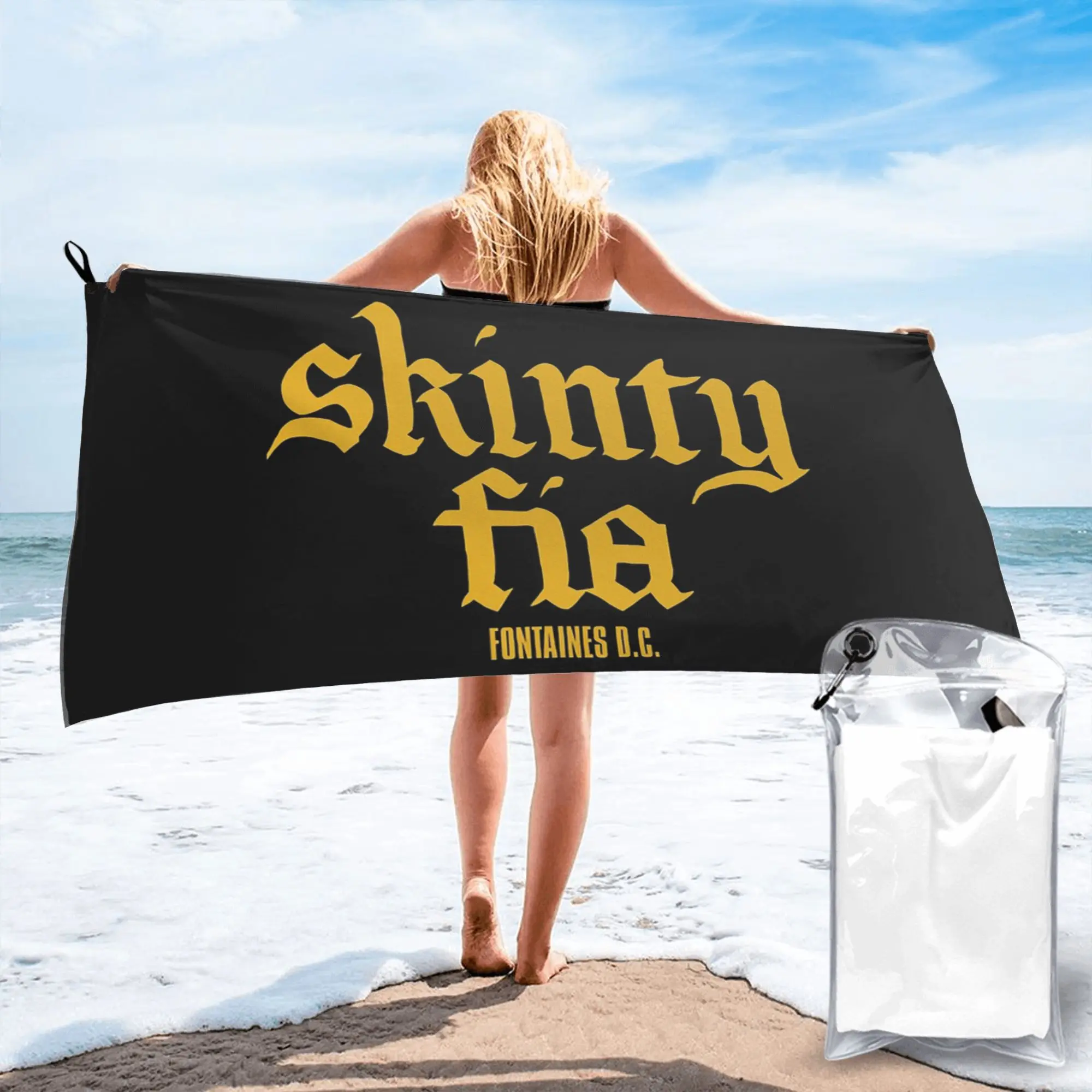 

Fontaines DC Merch Skinty Fia Beach Towel Soft Microfiber Quick Dry Absorbent Quick Towels For Pool