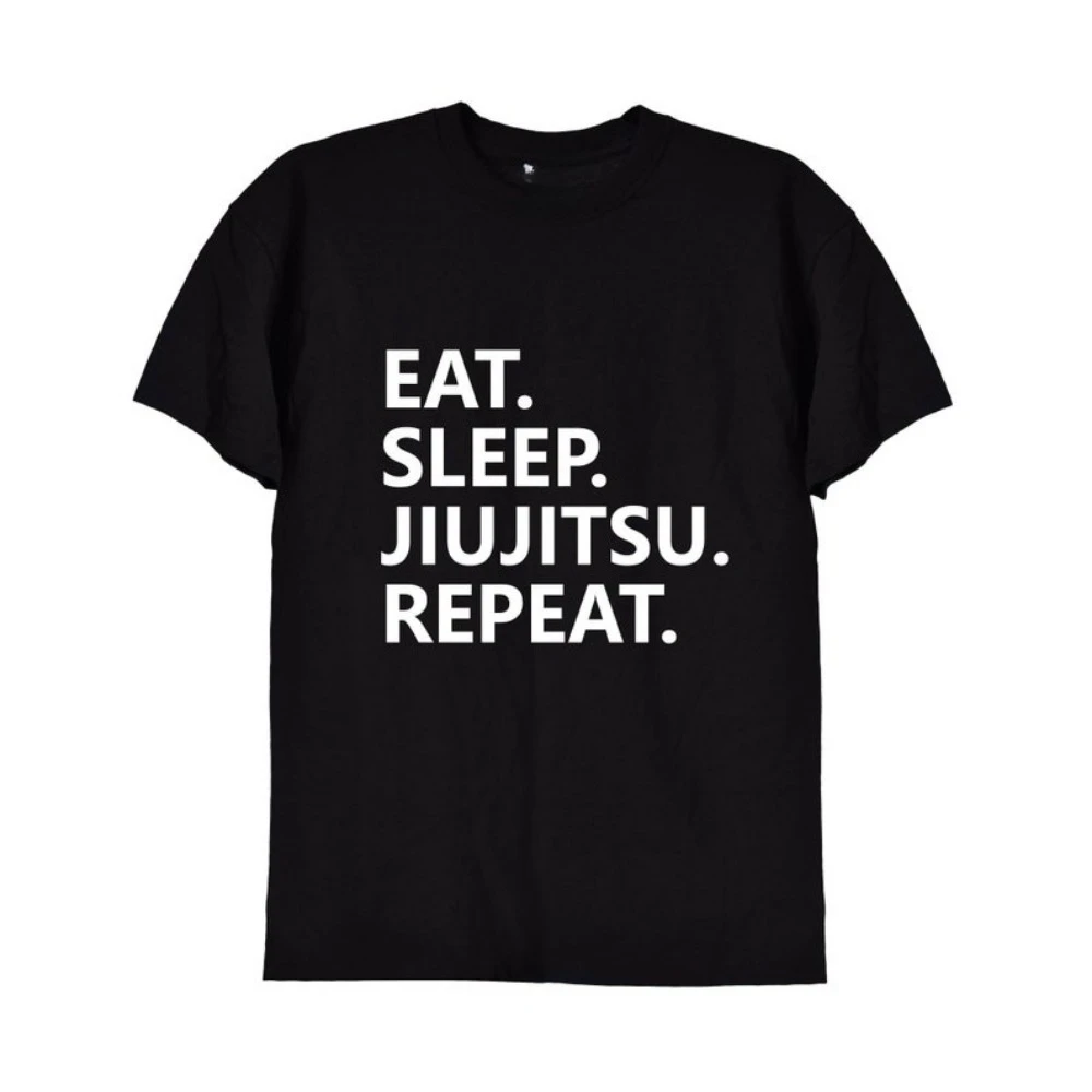 Eat Sleep Train Jiujitsu T-Shirt - Brazilian Jiu Jitsu Martial Arts BJJ Themed Top Street Fashion Streetwear Vintage Sweatshrit