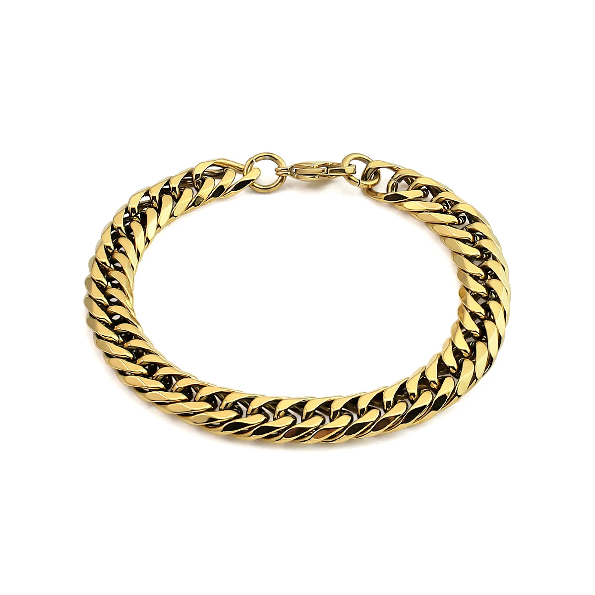 أفضل بيع 316L الفولاذ المقاوم للصدأ 18K الذهب ربط سوار الكوبية سلسلة سوار غير تشويه الكوبية ربط أساور #1