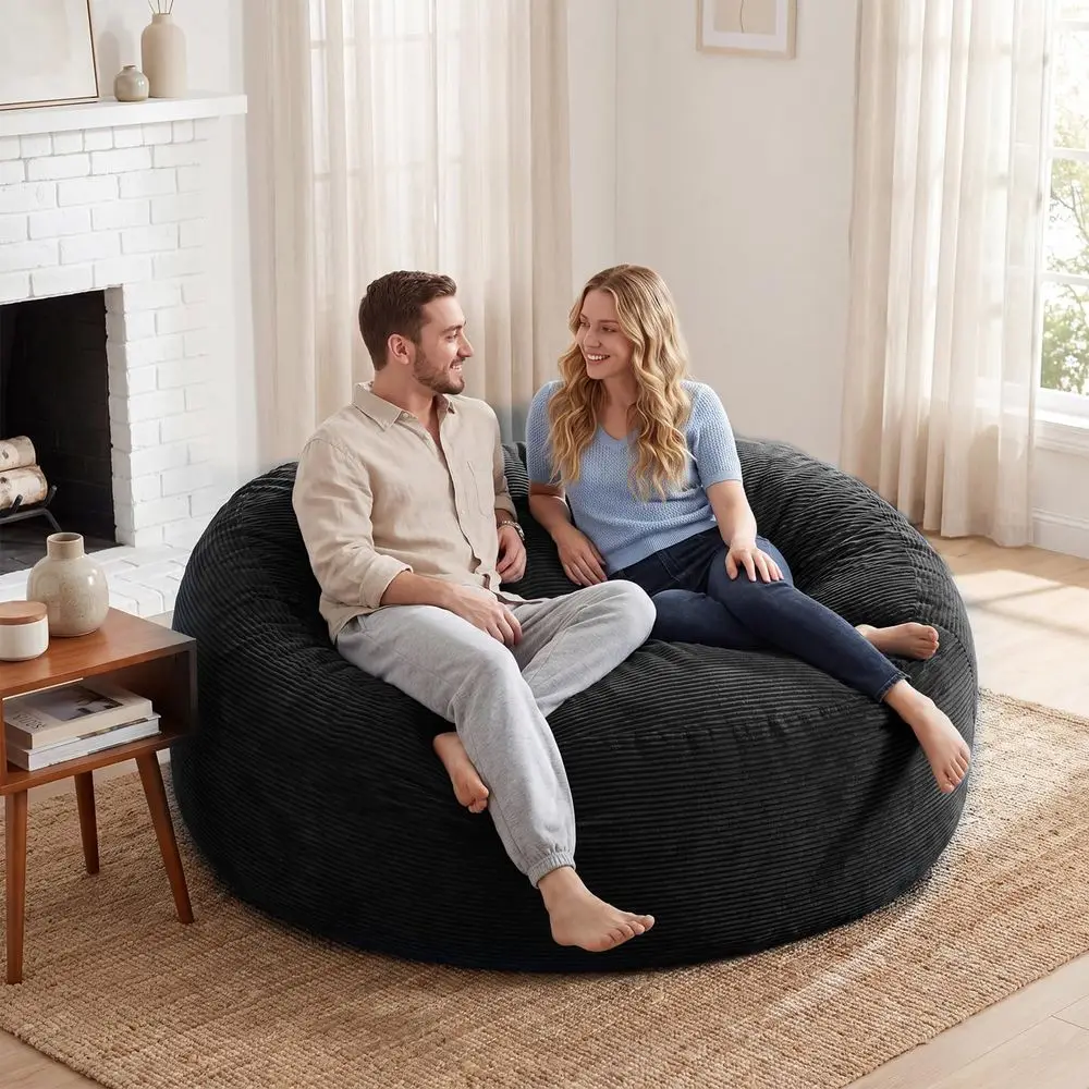 Bean Bag Chairs for Teens, 6FT Bean Bag with Memory Foam Filling, Bean Bag Chairs with Plush Microfiber Removable Cover, Cozy S