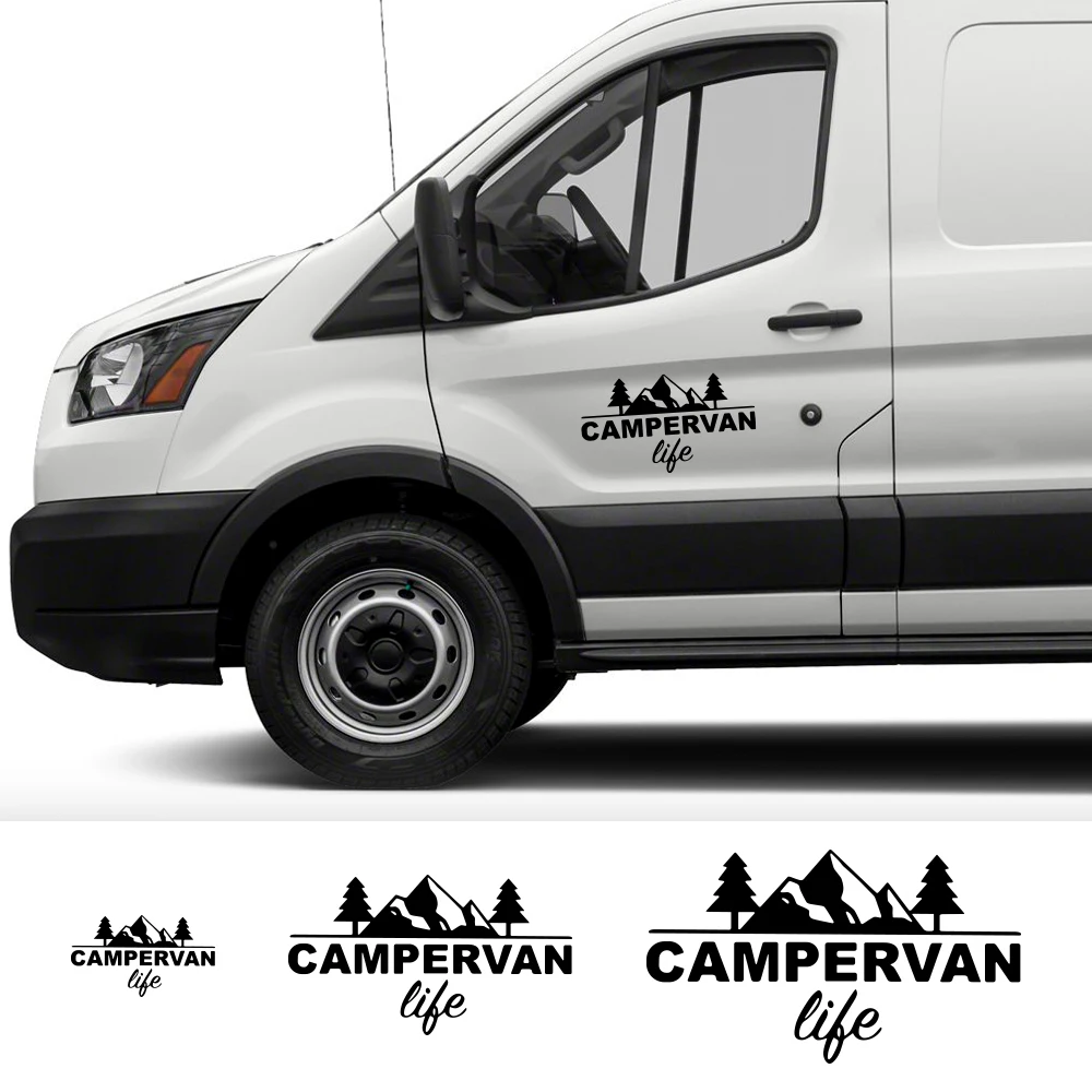 أحجام مختلفة شاحنة التخييم نمط الحياة ملصق حائط من الفينيل سيارة ملصق مقاوم للماء السيارات الديكور على مصد جسم السيارة النافذة الخلفية الكمبيوتر المحمول #2