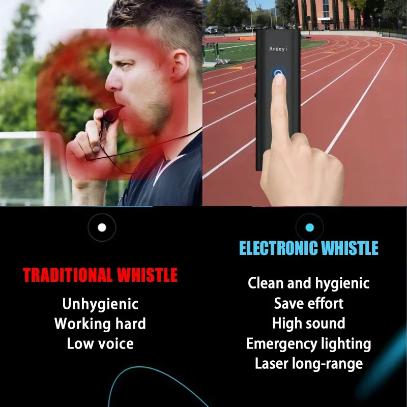 Multifunctional Electronic Whistle Rechargeable PE Teacher Pet Training Outdoor SurvivalCoach Referee Whistle Flashlight Laser