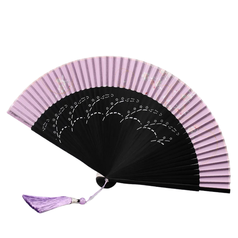 

Ancient Chinese Style Dance Folding Fan Classical Cheongsam Hanfu Hand Fan Summer Small Single-Sided Bamboo Ribs Portable Fan