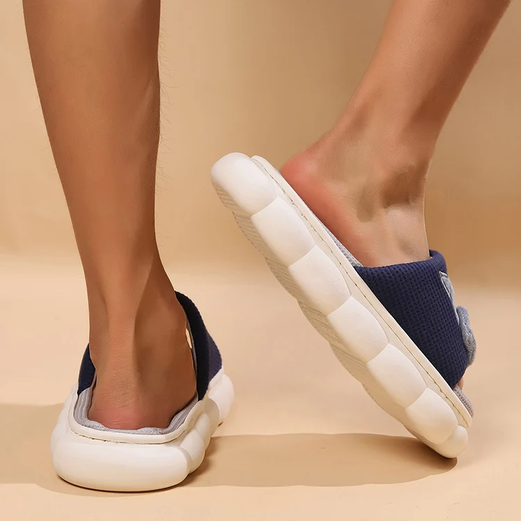 Leinen Casual Hausschuhe Frauen Haus Plattform Niedlichen Cartoon Katze Designer Schuhe Mädchen Flache Mode Elegante Schuhe Indoor Große Größe – Detail 20