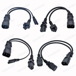 IEC 320 C14 Male Plug To 2XC13 C5 C7 C8 C13 Female Y Type Splitter Power Cord C14 To 2ways C13 Power Adapter Switch Cable 250V