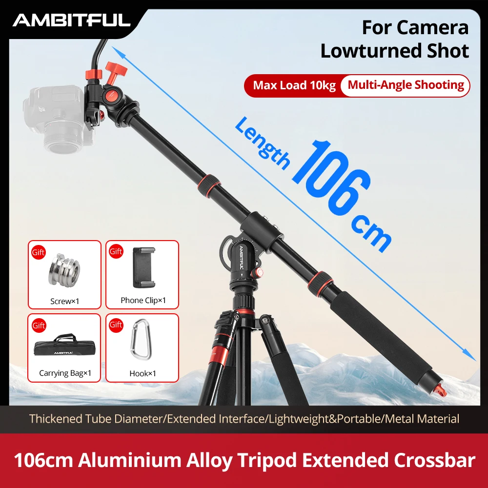 

AMBITFUL GM104 With GM02 Tripod Kit 106cm Tripod Extenged Crossbar Clump Weight For Sony Canon Nikon Phone DSLR