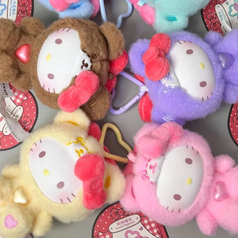 New Arrival Teddy Sleepwear Series Blind Box Sanrio Plush Doll Toy Hello KT Kuromi Melody Soft Stuffed Plushie Toys Xmas Gifts