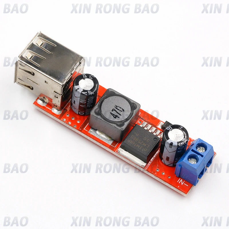 DC 6V-40V To 5V 3A Double USB Charge DC-DC Step-down Converter Module For Vehicle Charger LM2596 Dual USB
