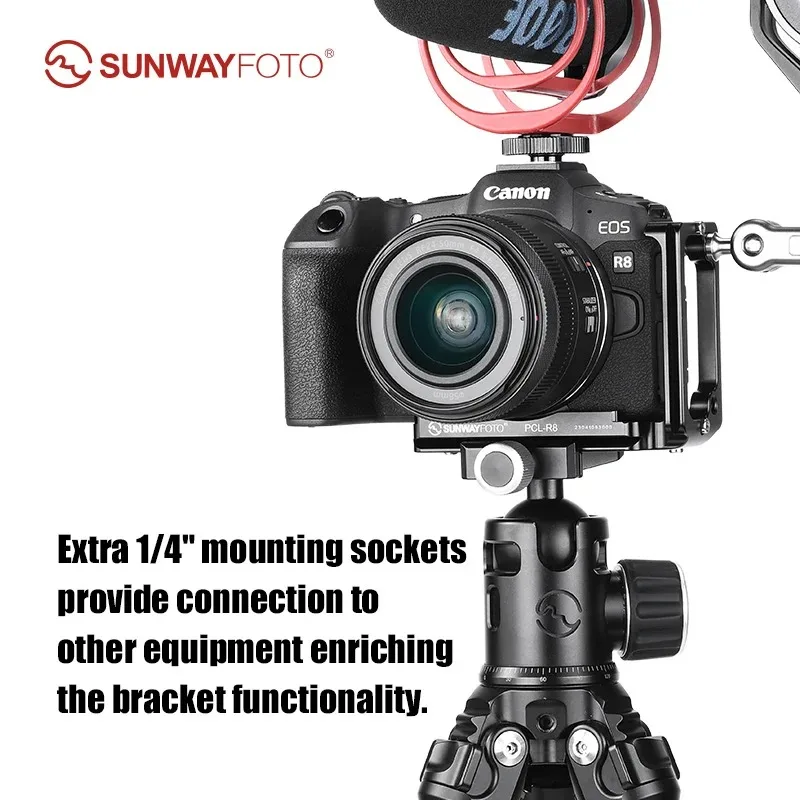 SUNWAYFOTO PCL-R8 L-bracket for Canon Eos R8/RP Arca Swiss Quick Release L Plate