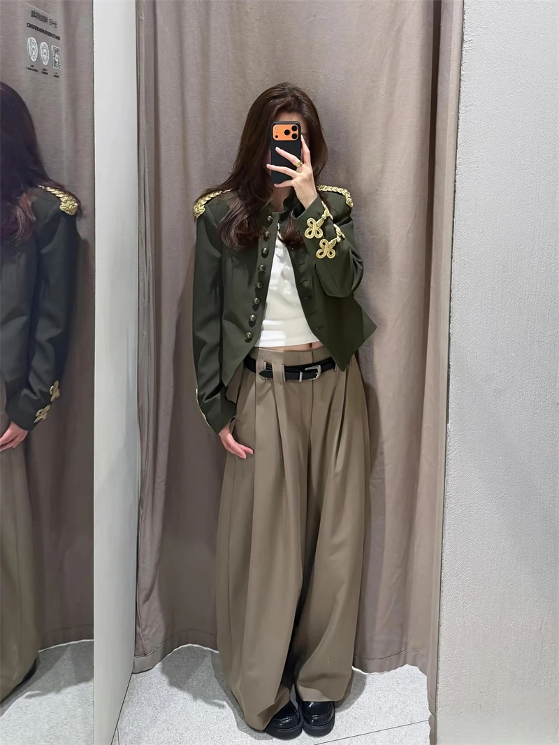 Guobioziy Women's Decorative Short Blazer 2026 Spring-Autumn Collection French Casual Fashion Classic British Street Daily Style