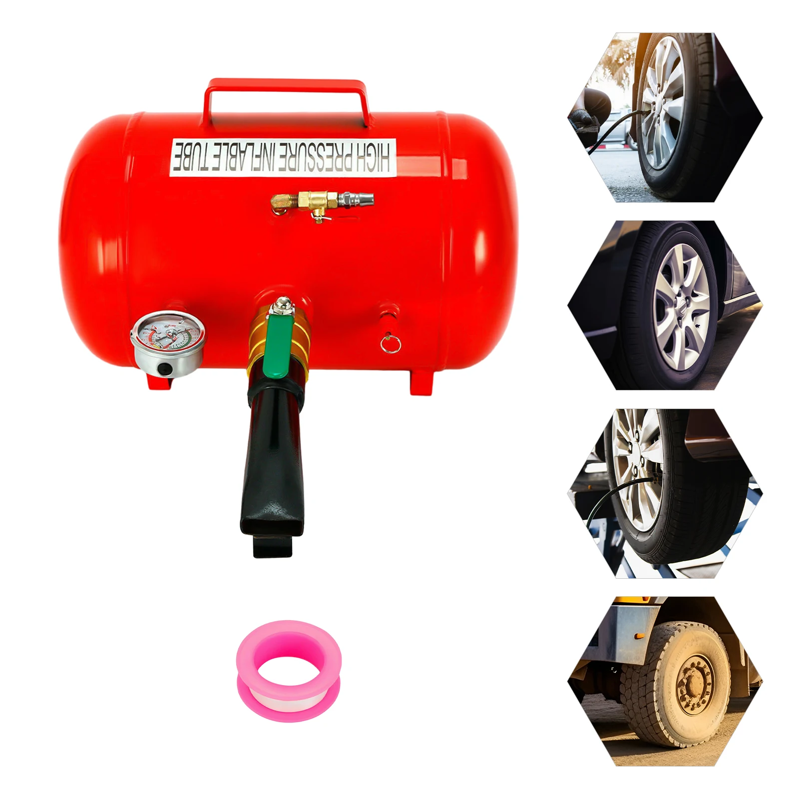 Portable Car Air Pump 20L Tire Inflation Pump Tire Inflation Tank Vacuum Tire Burst Sealer Quick Inflation Tube Tire Repair