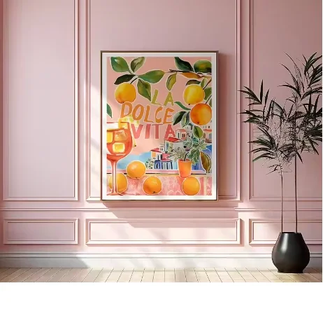 Lemon Posters and Prints Retro Spritz Wall Art painting Picture for Living Room Home Decor Cuadros