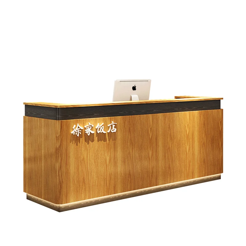 Hotel wine cabinet integrated retro solid wood catering reception desk restaurant commercial simple counter
